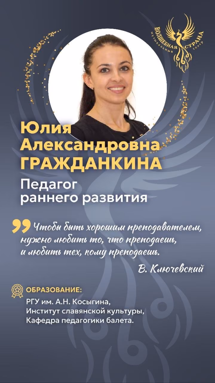 Карточка педагога: Гражданкина Юлия Александровна